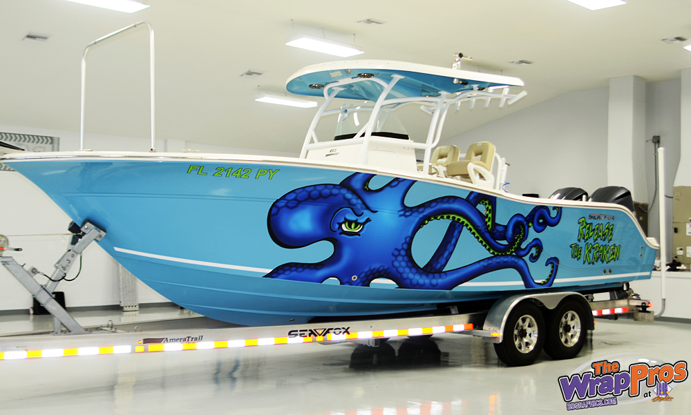 Release the Kraken Boat BB Graphics &amp; The Wrap Pros