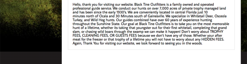Black Tine Outfitters Website