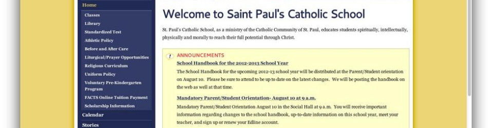 St. Paul’s Catholic School Website