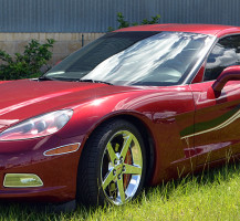 Red Corvette Swoosh Stripes