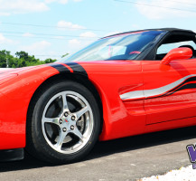 Red Corvette with Stripes