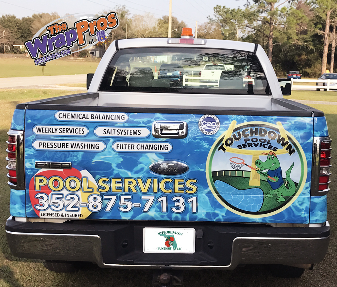 TouchDown Pool Services Tailgate BB Graphics & The Wrap Pros