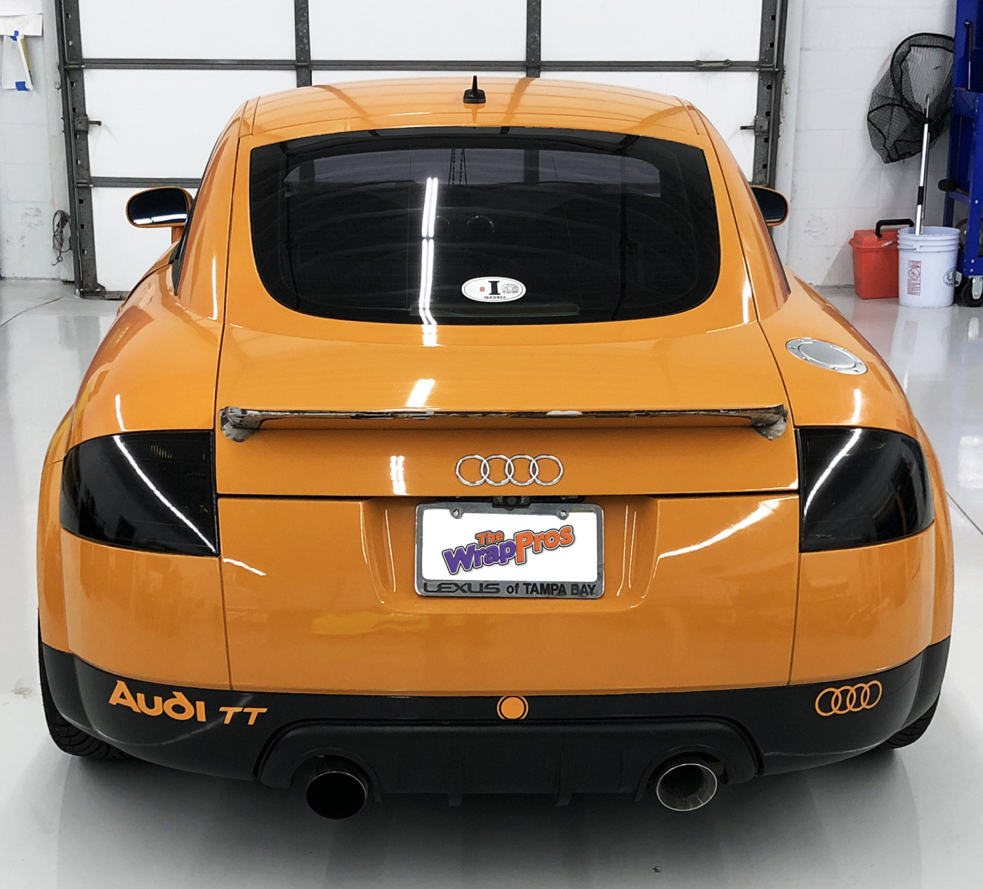 Audi Black Rims, Black Skirt, & Orange Lettering | BB Graphics & The