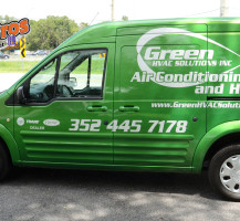 Green HVAC Van