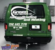 Green HVAC Van Back