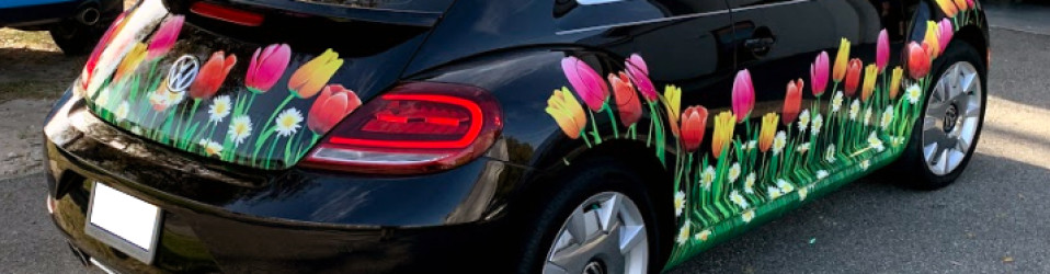 VW Bug Flower Wrap