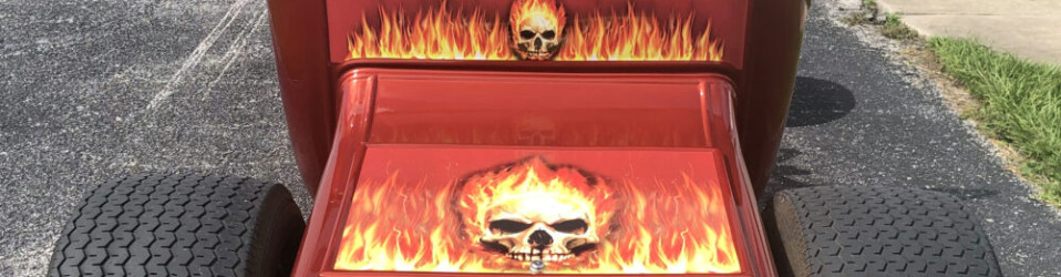 Skull and Flame Hot Rod – Trunk