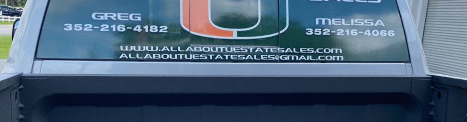 All About U Estate Sales Window Perf