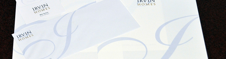 Irvin Homes Letterhead, Envelopes, and Business Cards