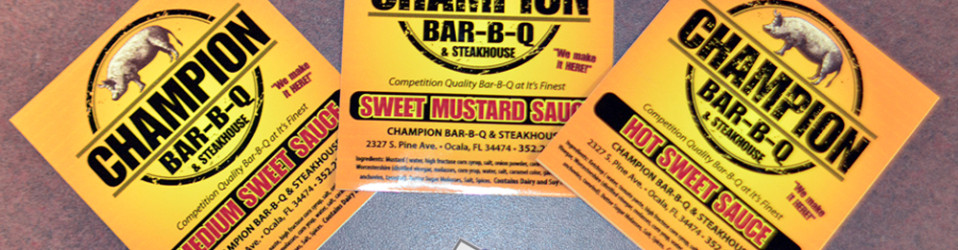 Champion BBQ Sauce Labels